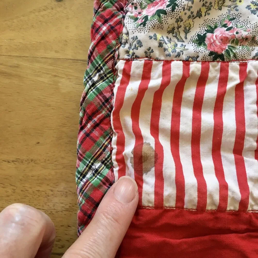 Set of 4 Vintage patchwork placemats with matching Napkins